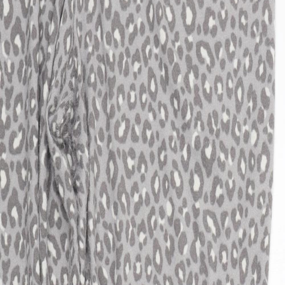 TU Womens Grey Animal Print  Top Pyjama Pants Size 14