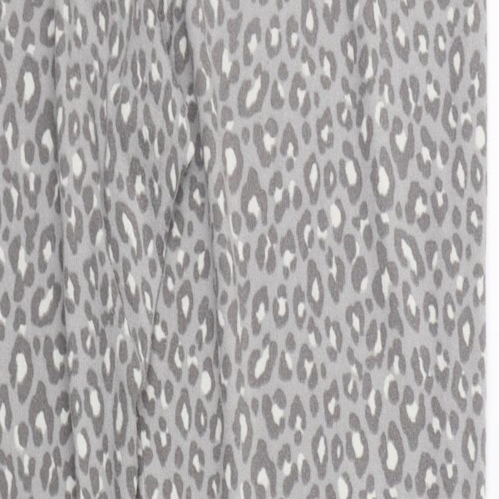 TU Womens Grey Animal Print  Top Pyjama Pants Size 14
