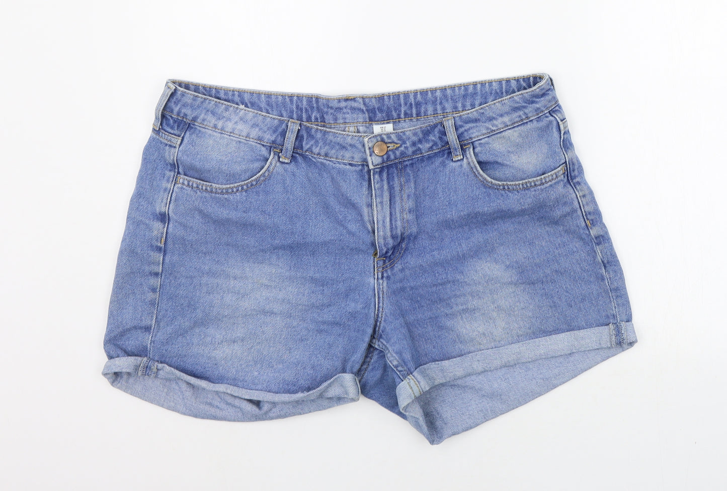 &DENIM Womens Blue   Cut-Off Shorts Size 14