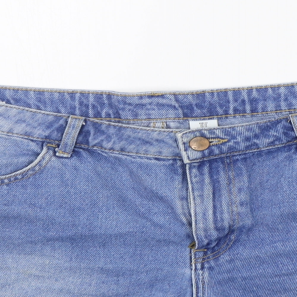 &DENIM Womens Blue   Cut-Off Shorts Size 14
