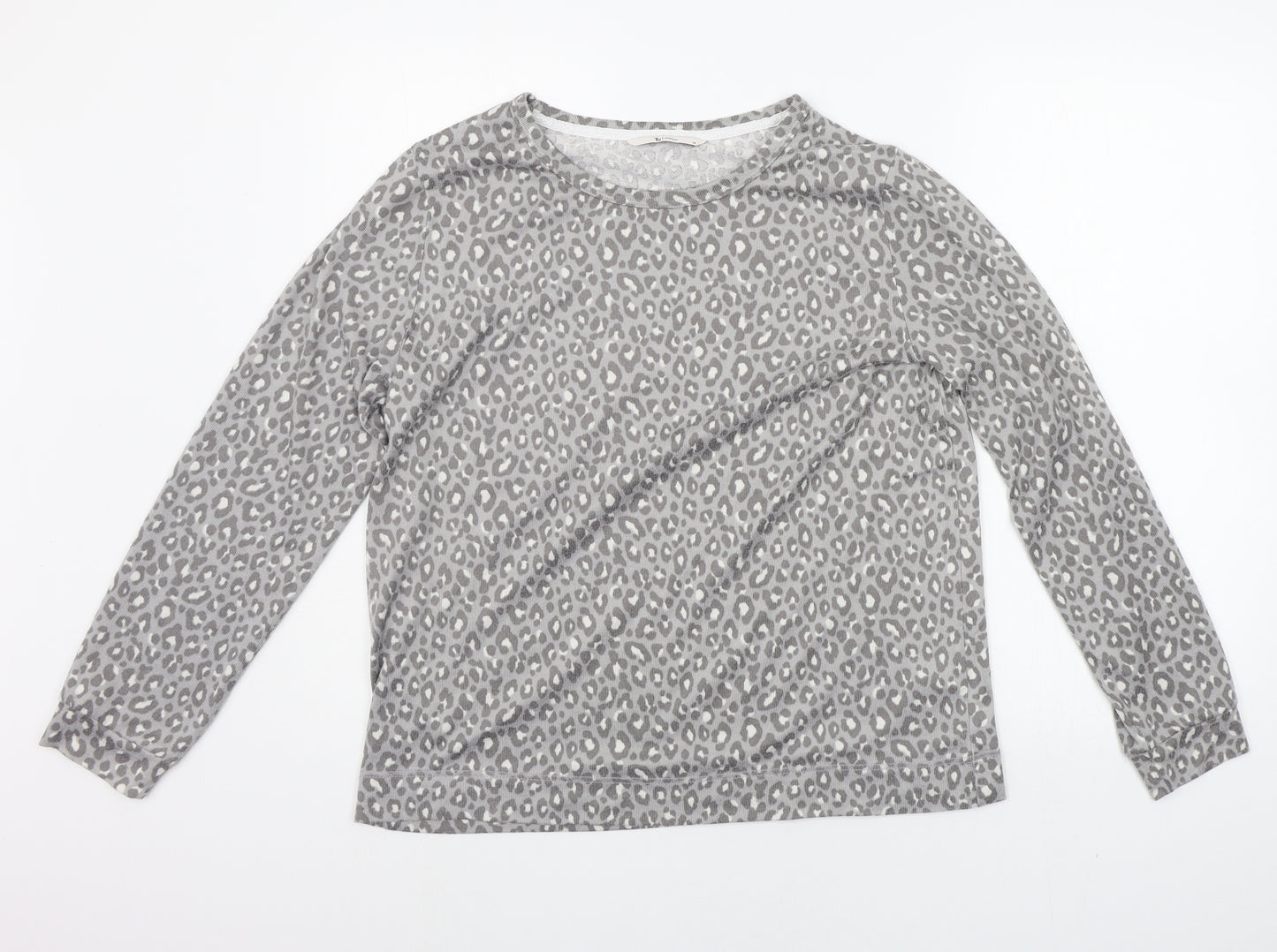 TU Womens Grey Animal Print  Top Pyjama Top Size 14