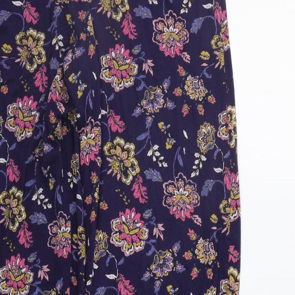 Marks and Spencer Womens Blue Floral  Top Pyjama Pants Size 12