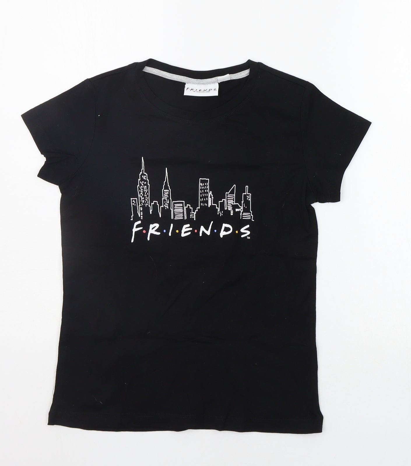 FRIENDS Girls Black   Basic T-Shirt Size 11-12 Years