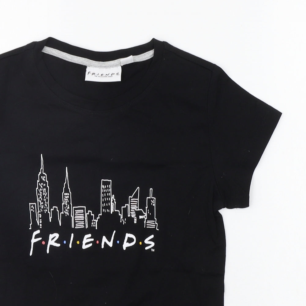 FRIENDS Girls Black   Basic T-Shirt Size 11-12 Years