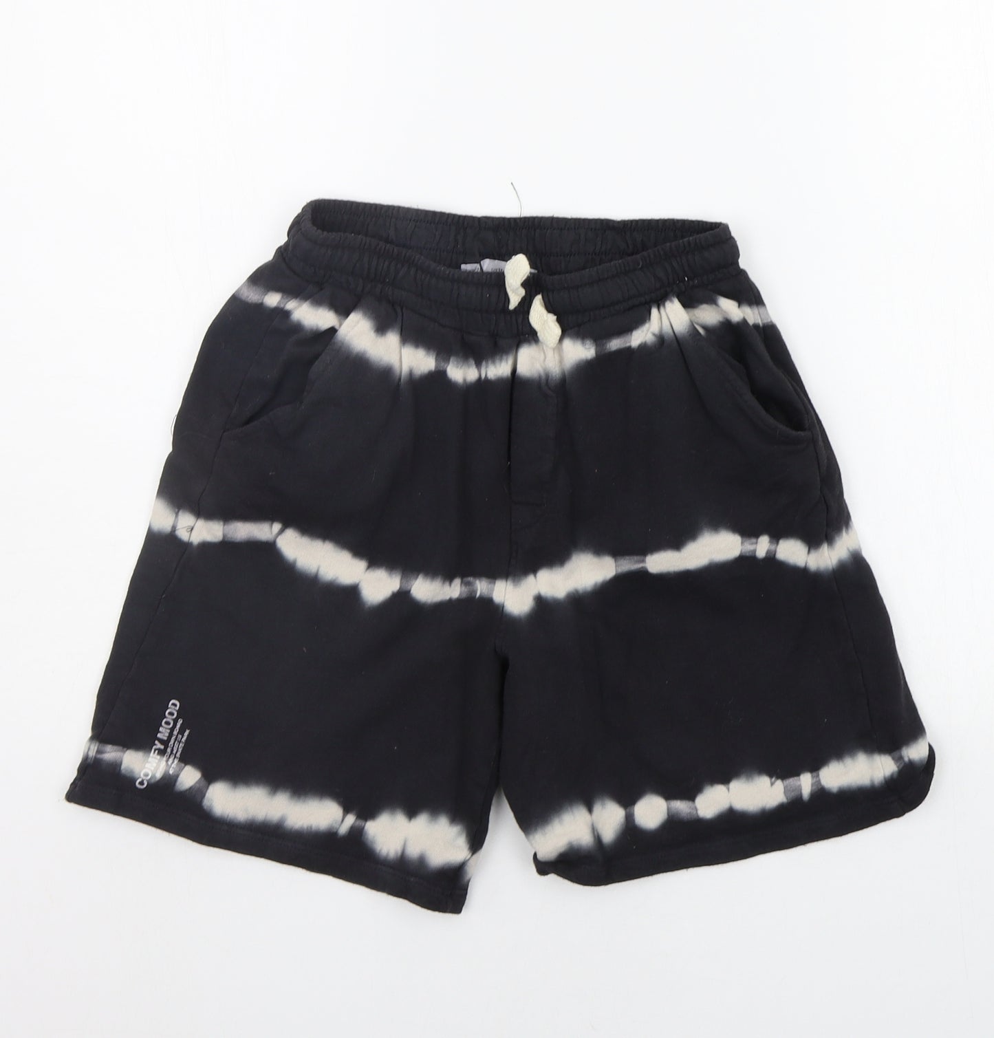 Zara Boys Black Geometric  Sweat Shorts Size 11-12 Years