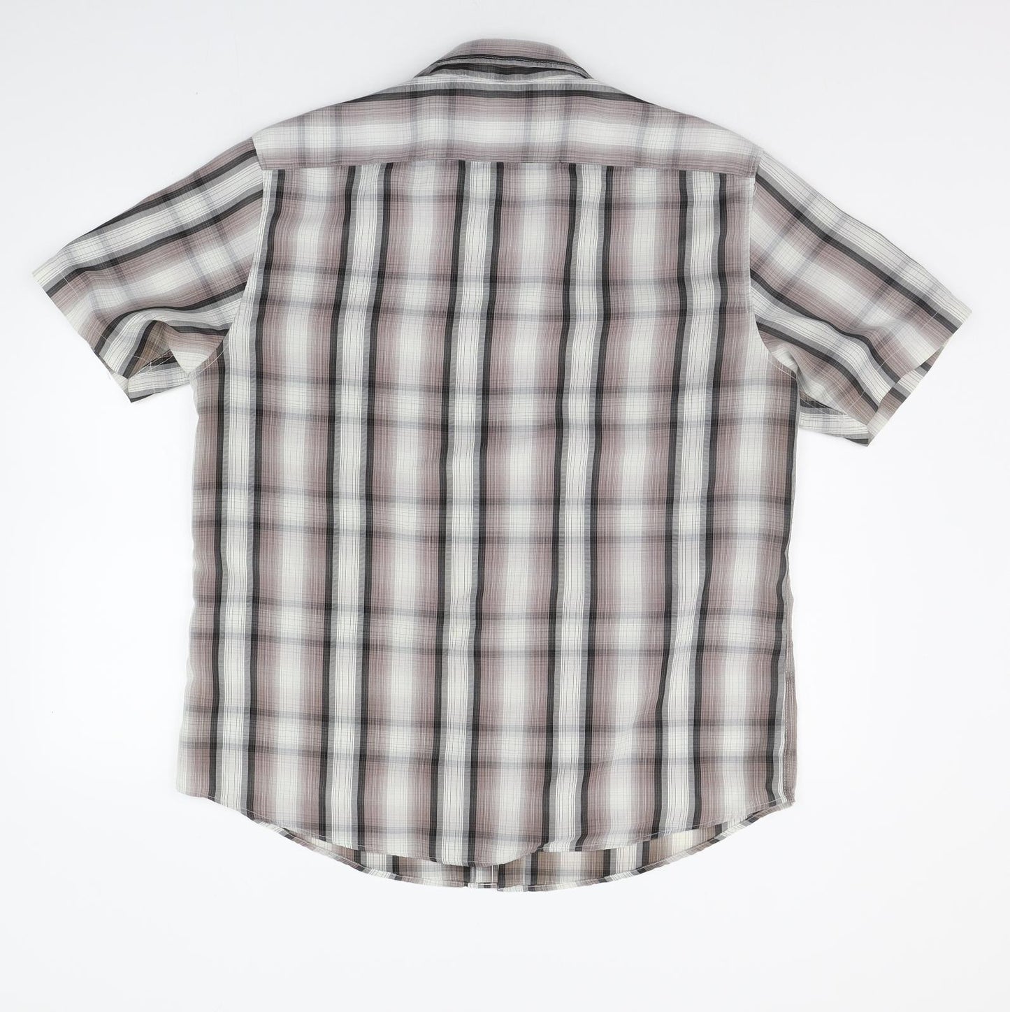 BHS Mens Beige Striped   Button-Up Size L