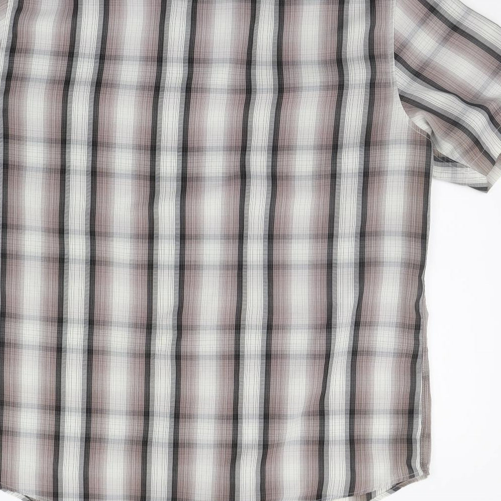 BHS Mens Beige Striped   Button-Up Size L