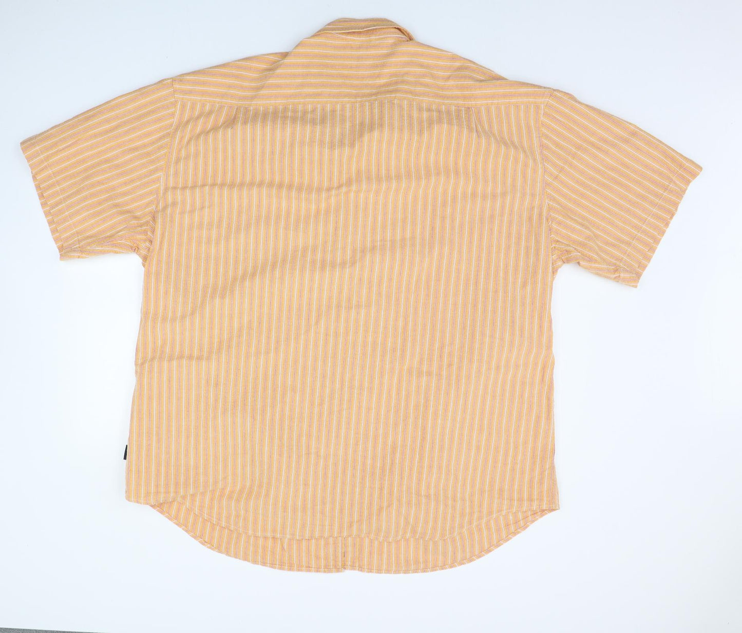 the cotton tradres Mens Orange Striped   Button-Up Size 4XL