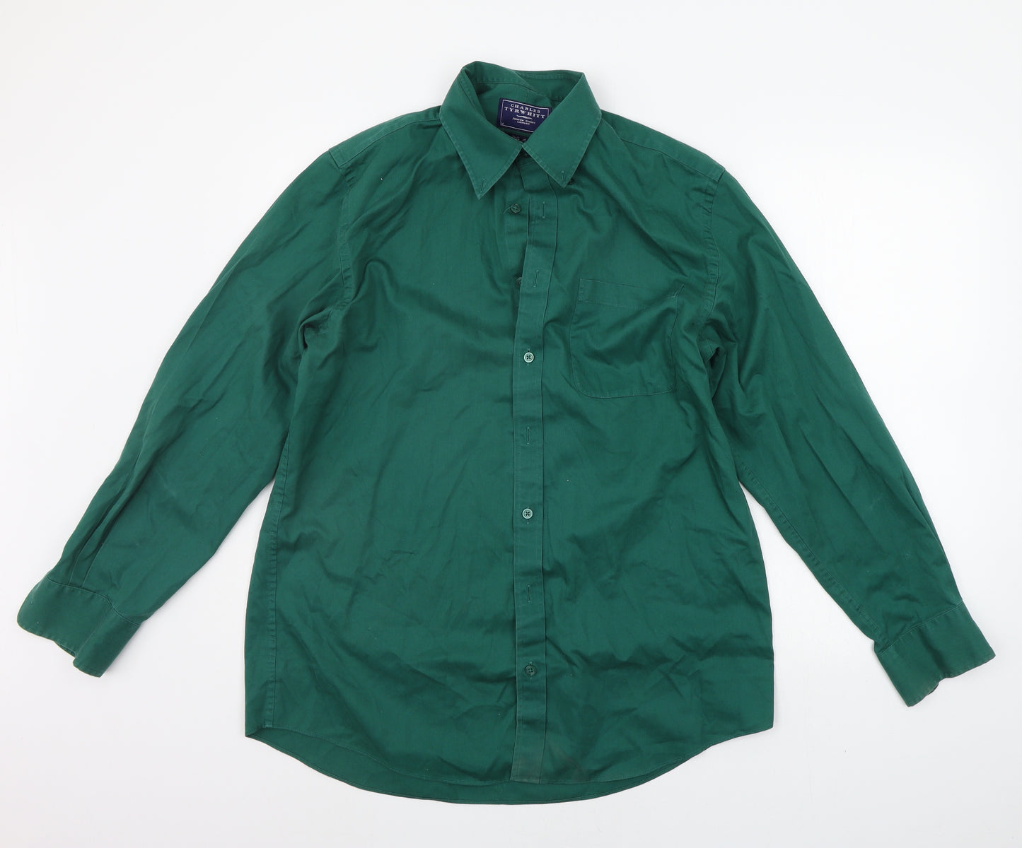 Charles Tyrwhitt Mens Green    Button-Up Size M