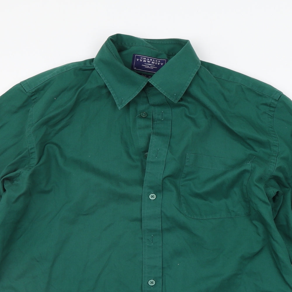 Charles Tyrwhitt Mens Green    Button-Up Size M