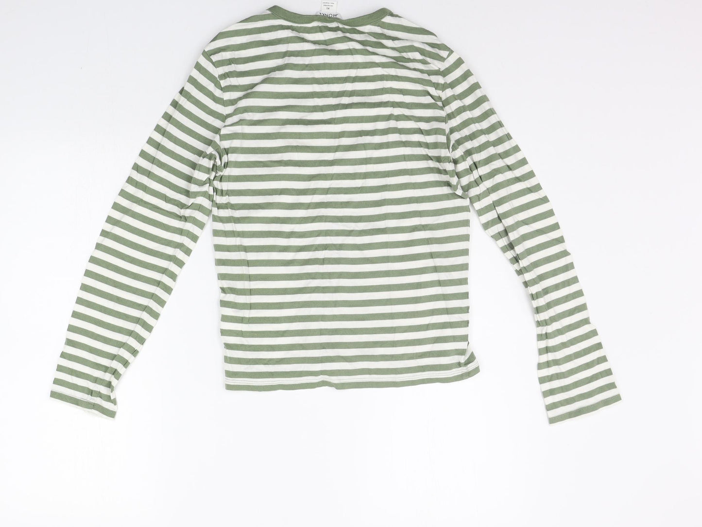 MONKL Womens Green Striped  Basic T-Shirt Size XS
