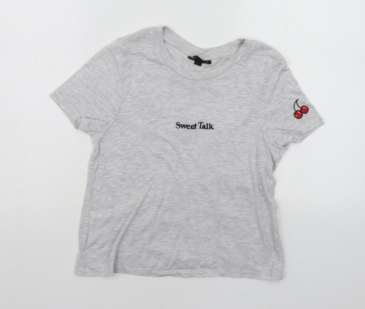 Topshop Womens Grey   Basic T-Shirt Size 6