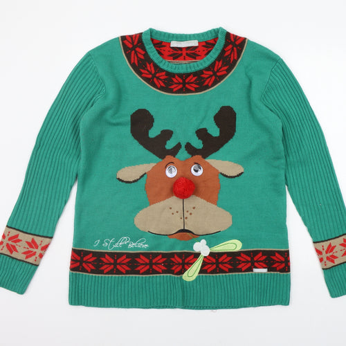 CHRIMBOFREAKS Mens Green   Pullover Jumper Size XL  - christams