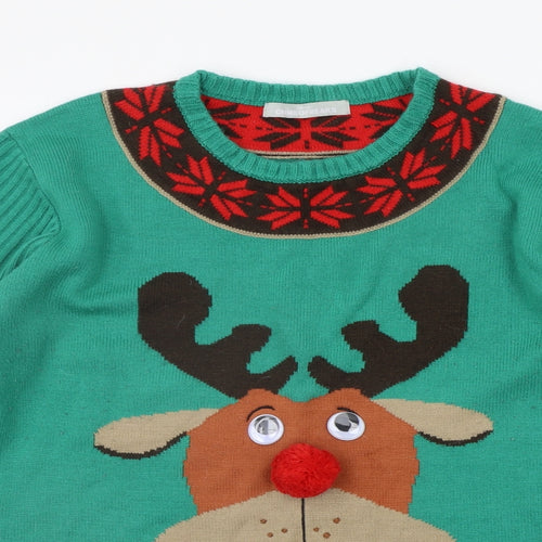 CHRIMBOFREAKS Mens Green   Pullover Jumper Size XL  - christams