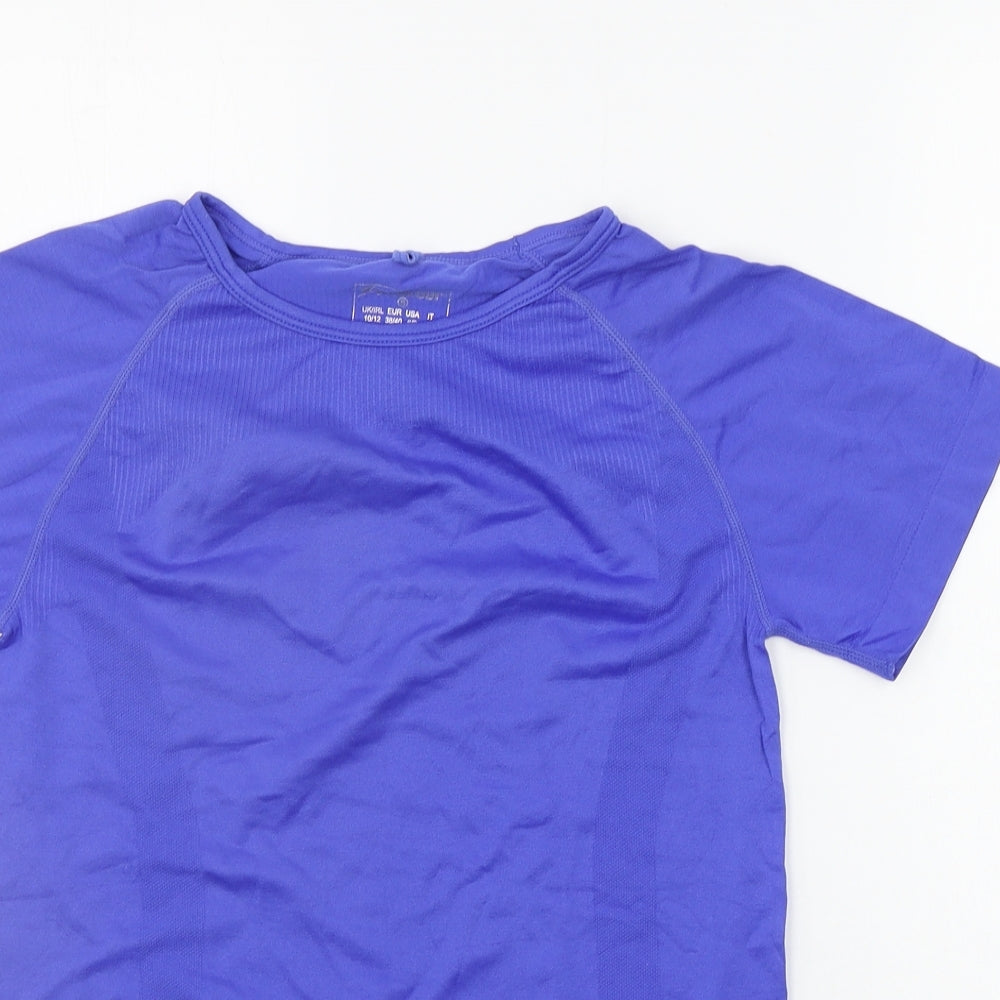 WORKOUT Womens Blue   Basic T-Shirt Size 10