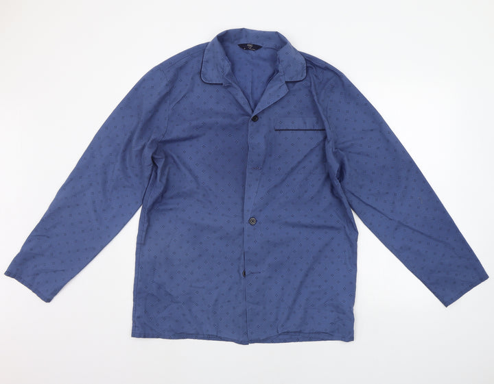 Marks and Spencer Mens Blue Geometric Button-Up Size M