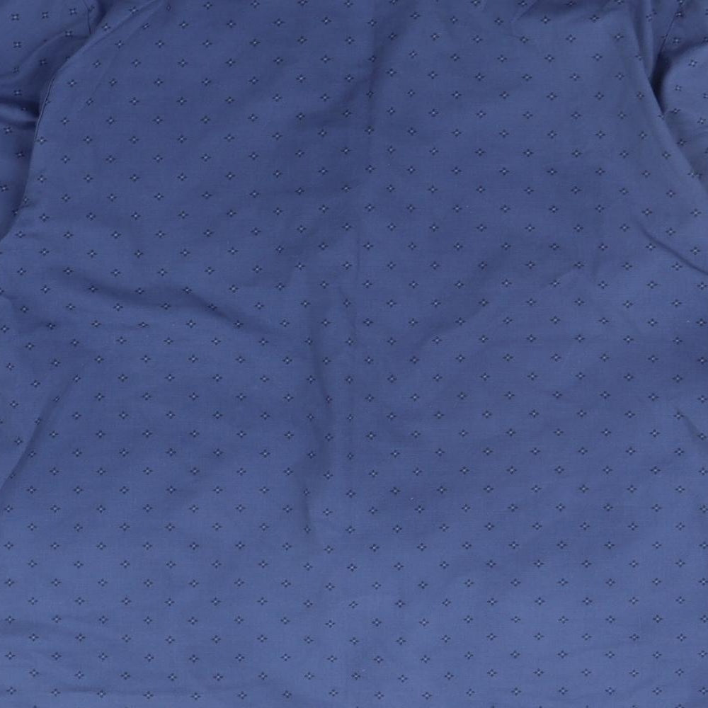 Marks and Spencer Mens Blue Geometric   Button-Up Size M