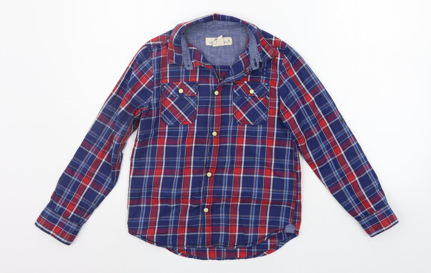 H&M Boys Blue Check  Basic Button-Up Size 8-9 Years