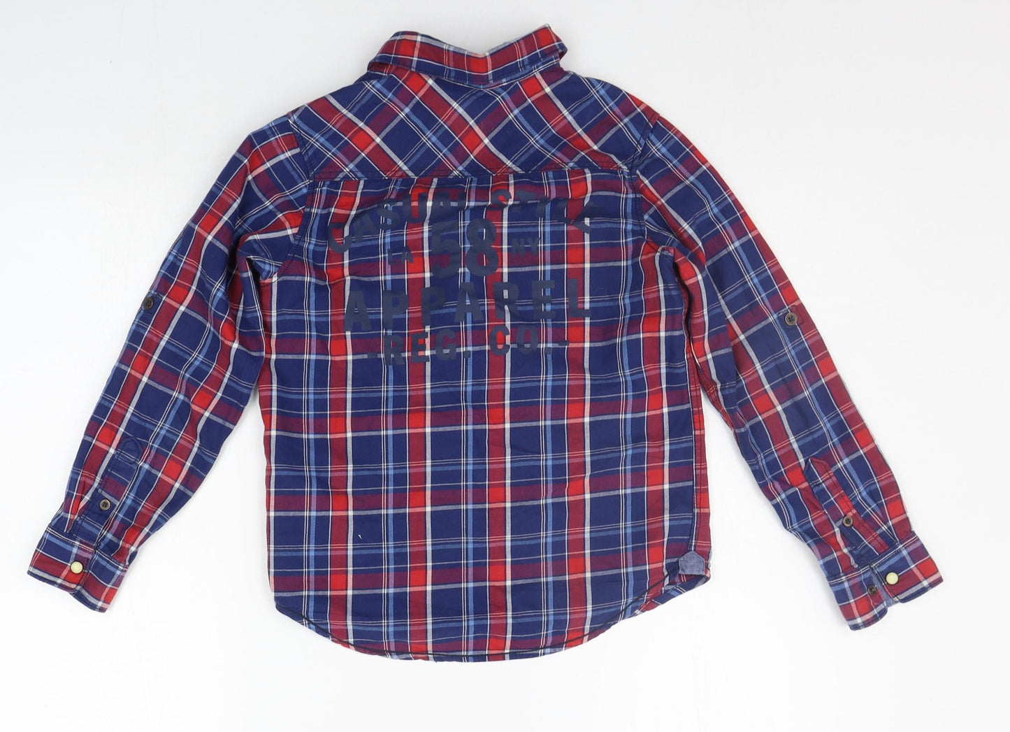 H&M Boys Blue Check  Basic Button-Up Size 8-9 Years