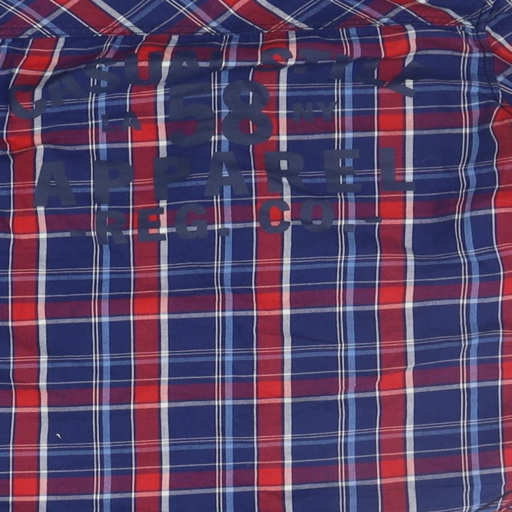 H&M Boys Blue Check  Basic Button-Up Size 8-9 Years