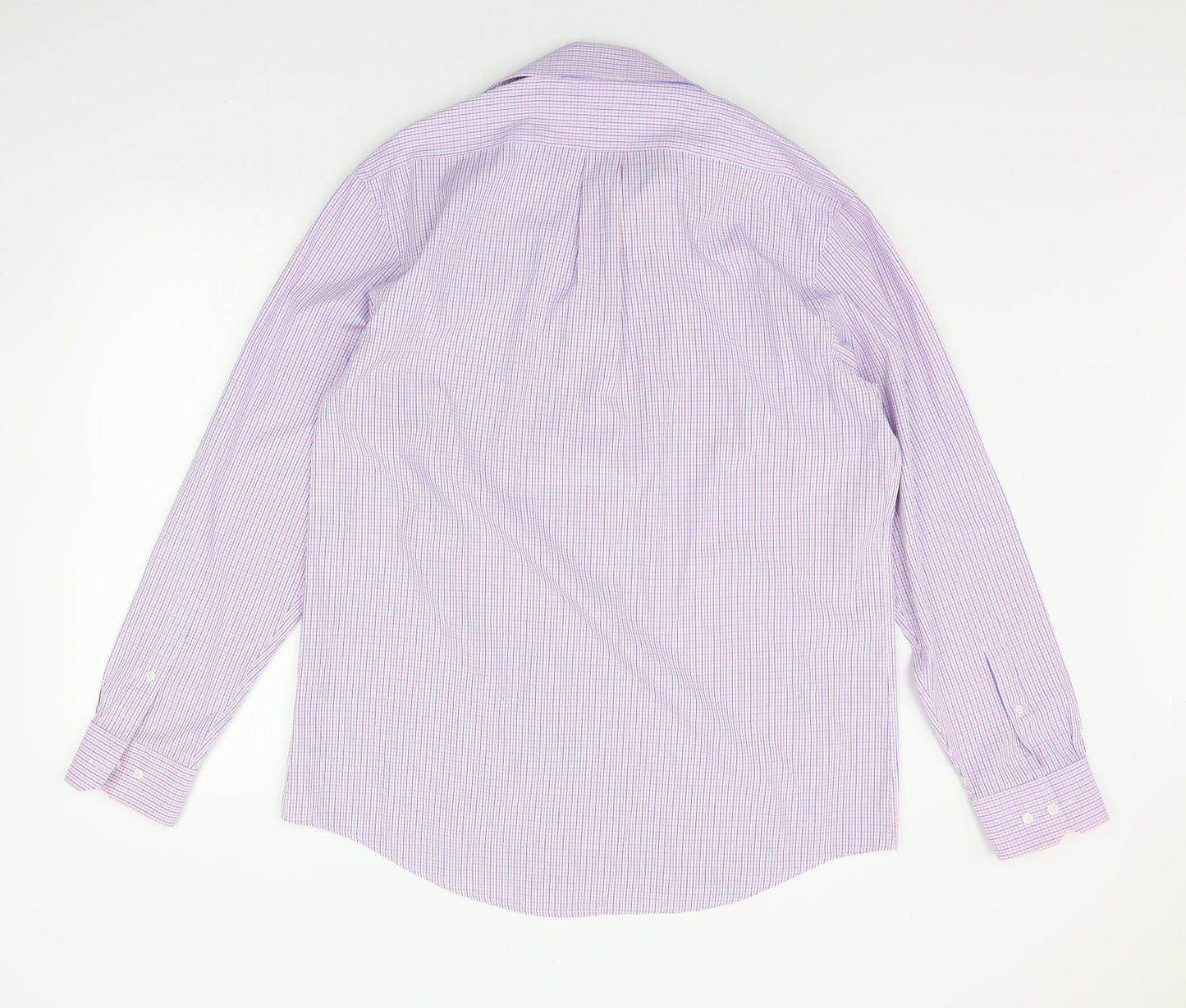 Nicole Hiller Mens Purple Striped   Button-Up Size 16.5
