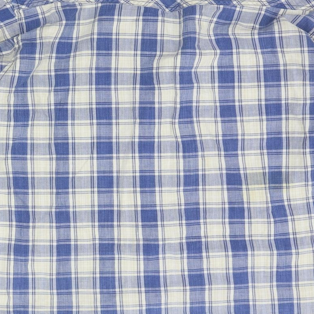 Moto Menswear Mens Blue Check   Button-Up Size 14