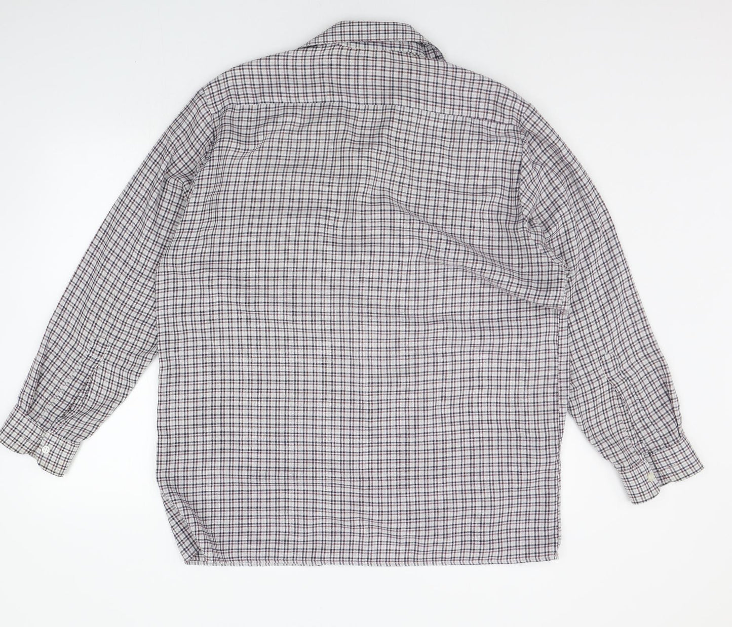 shirtmaster Mens Grey Check   Button-Up Size M