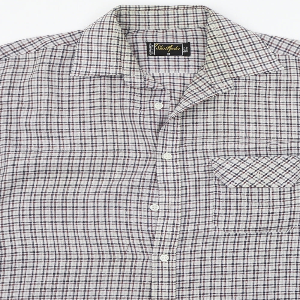 shirtmaster Mens Grey Check   Button-Up Size M