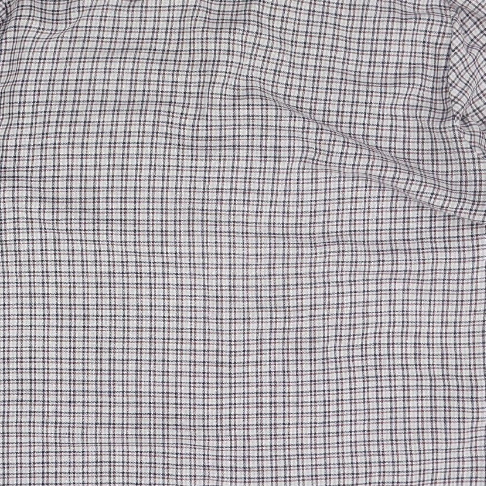 shirtmaster Mens Grey Check   Button-Up Size M