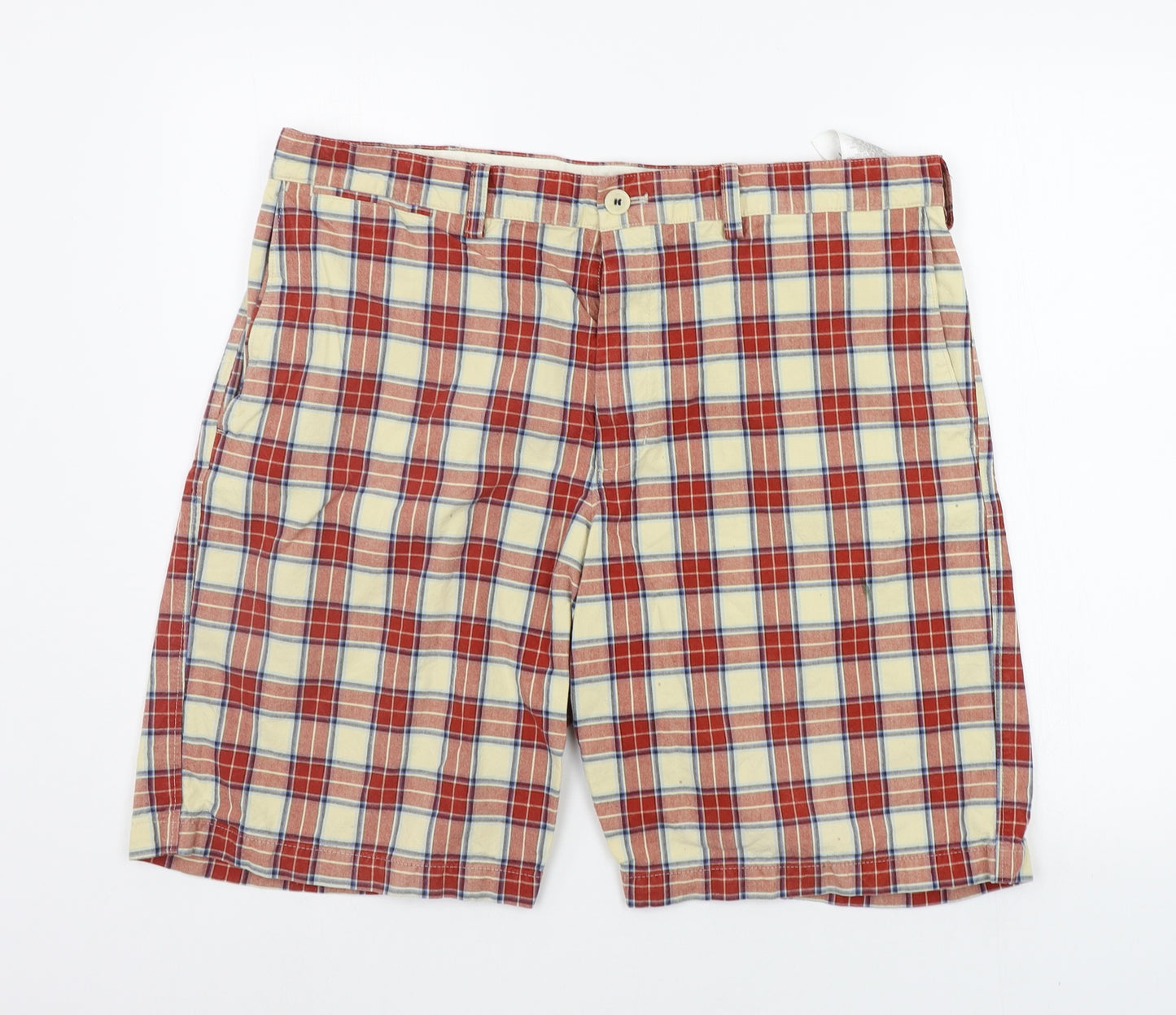 Banana Republic Mens Beige Check  Chino Shorts Size 38 in