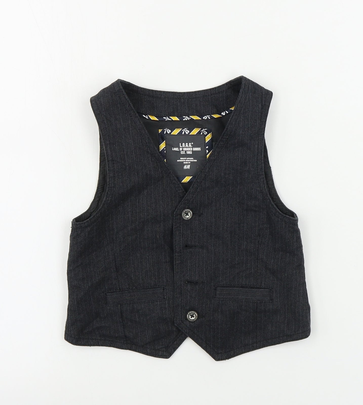 H&M  Boys Black   Jacket Waistcoat Size 3-4 Years