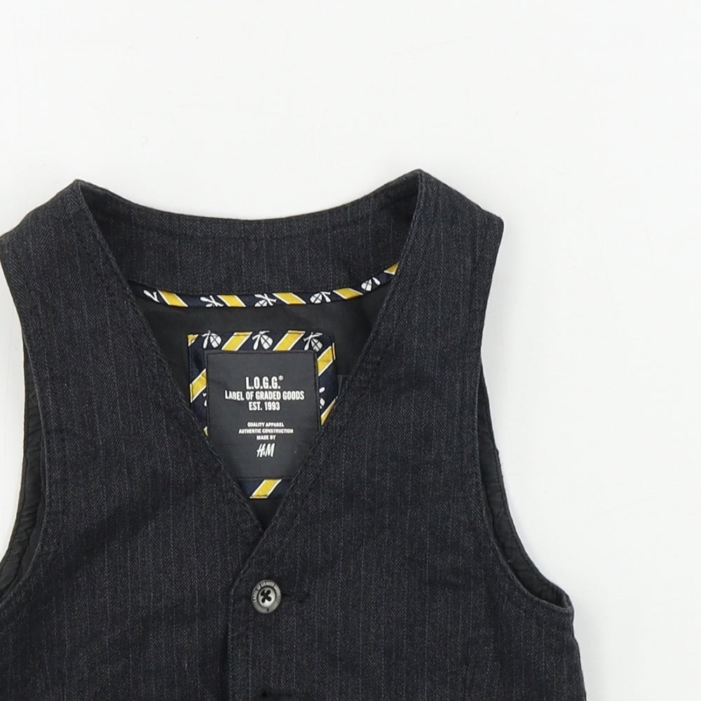H&M  Boys Black   Jacket Waistcoat Size 3-4 Years