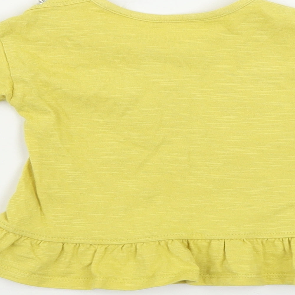 George  Girls Yellow   Basic T-Shirt Size 3-6 Months