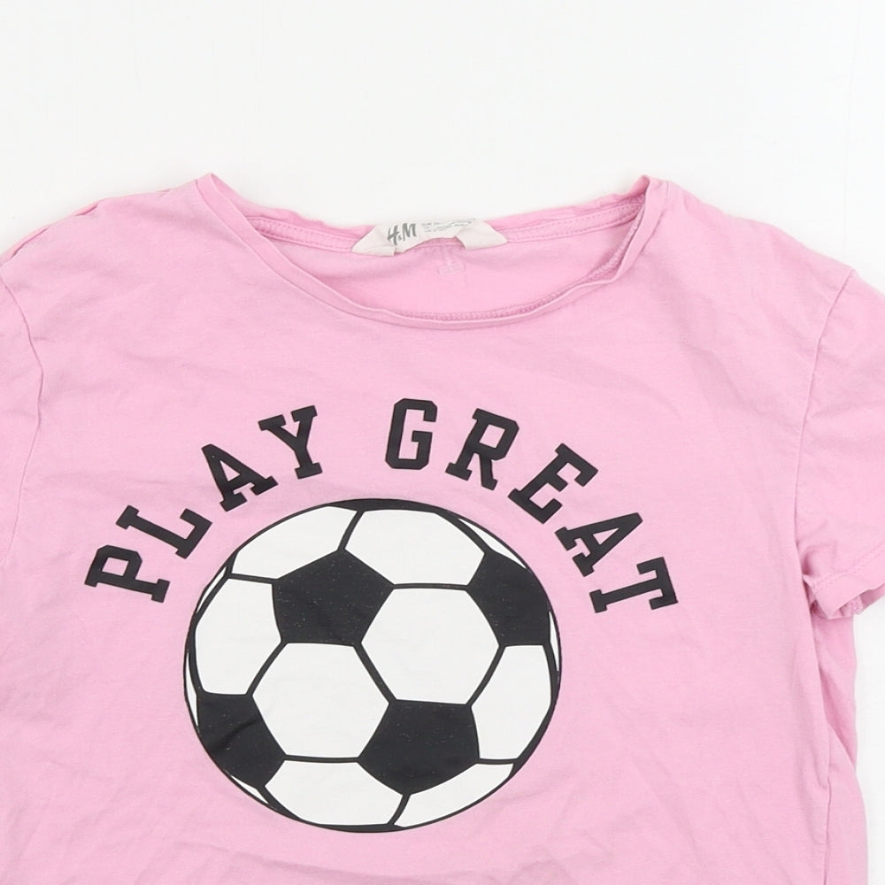 H&M  Girls Pink   Basic T-Shirt Size 9-10 Years