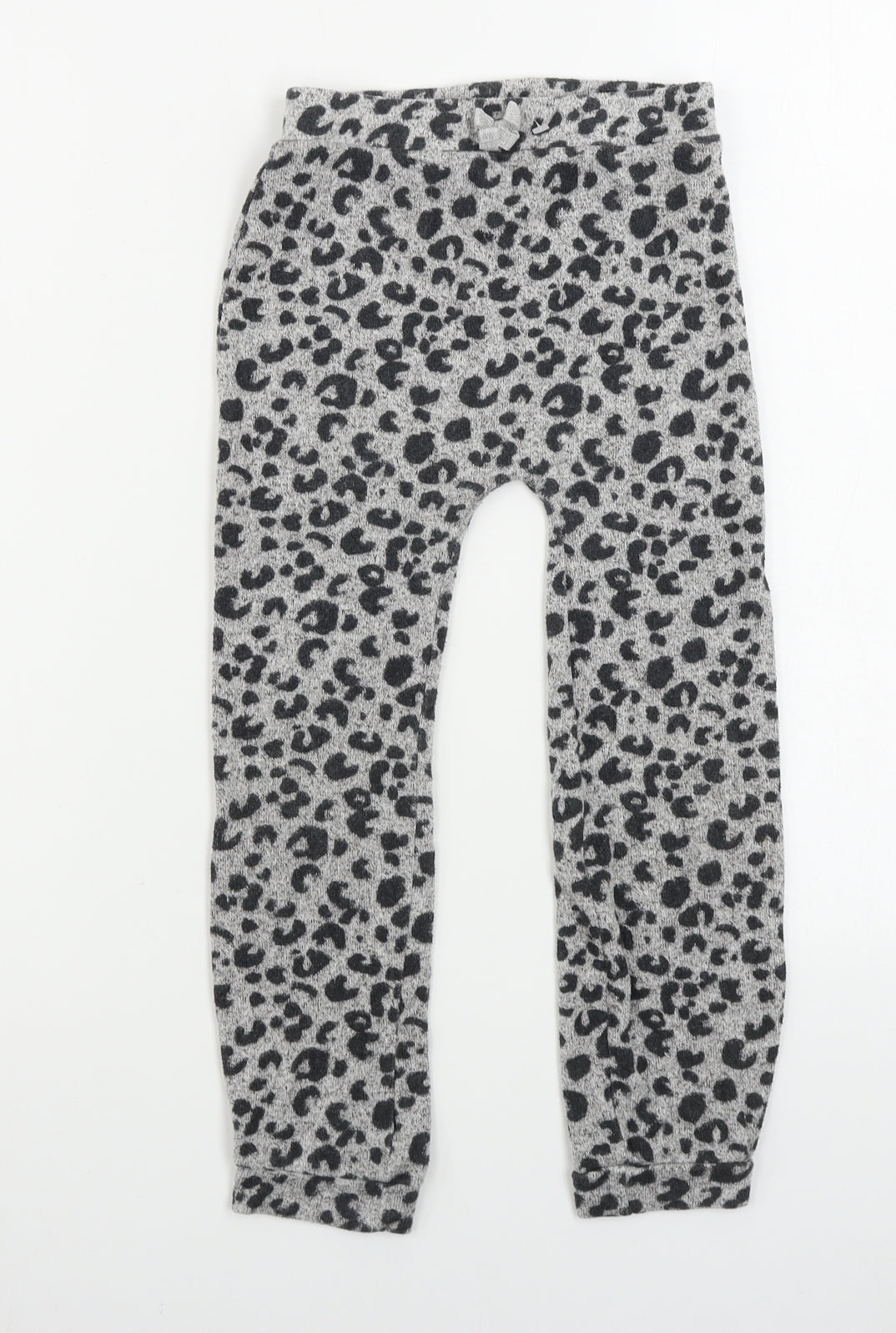George  Girls Grey Animal Print  Jegging Trousers Size 5-6 Years