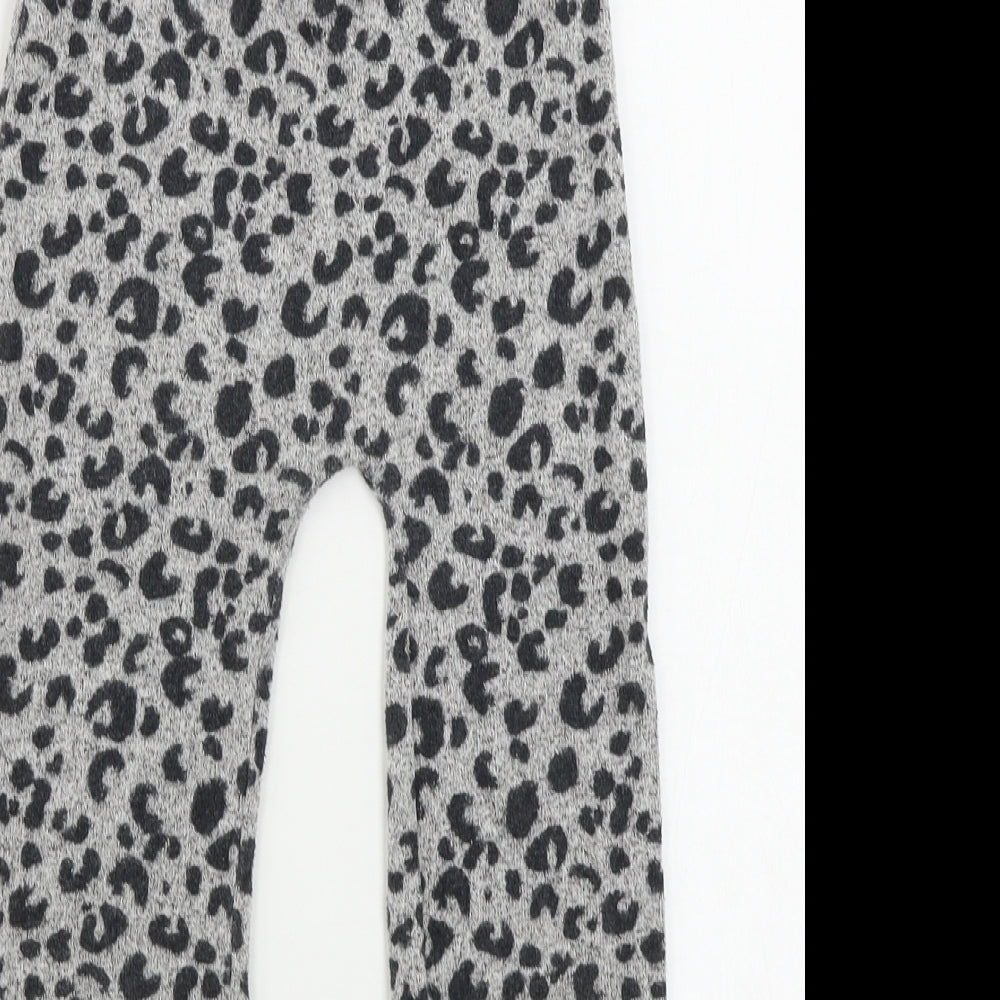 George  Girls Grey Animal Print  Jegging Trousers Size 5-6 Years