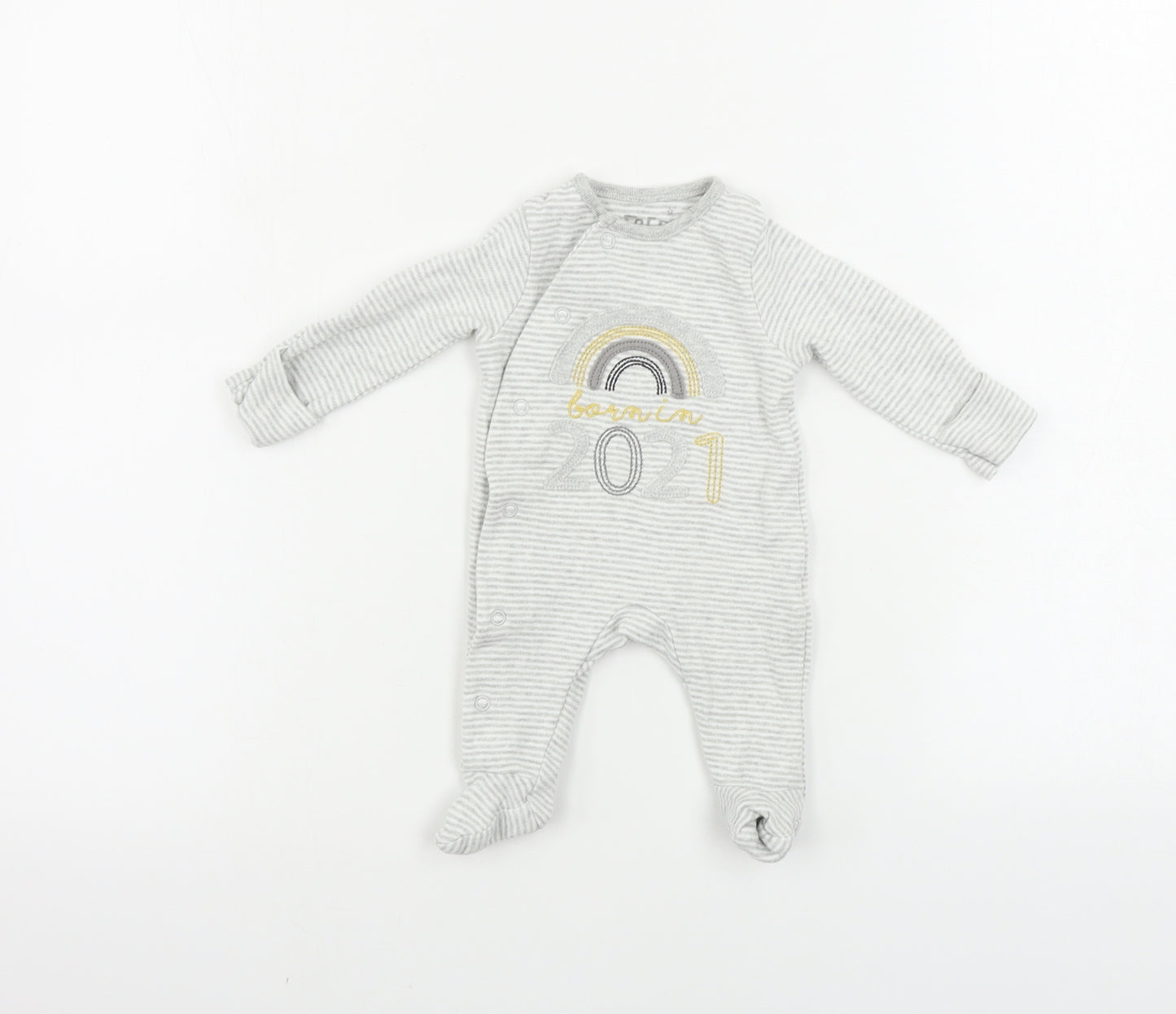 F&F  Boys Grey   Babygrow One-Piece Size Newborn