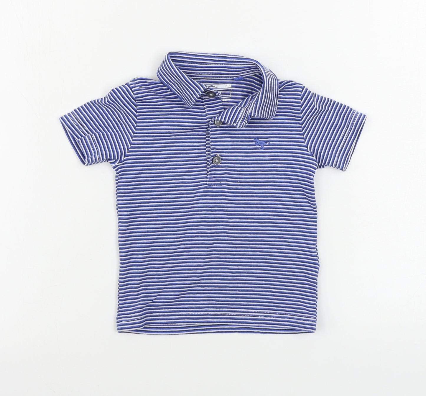 NEXT  Boys Blue Striped  Basic Polo Size 6-9 Months