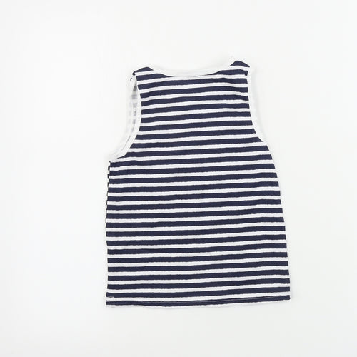 Primark  Girls White Striped  Basic T-Shirt Size 6-7 Years