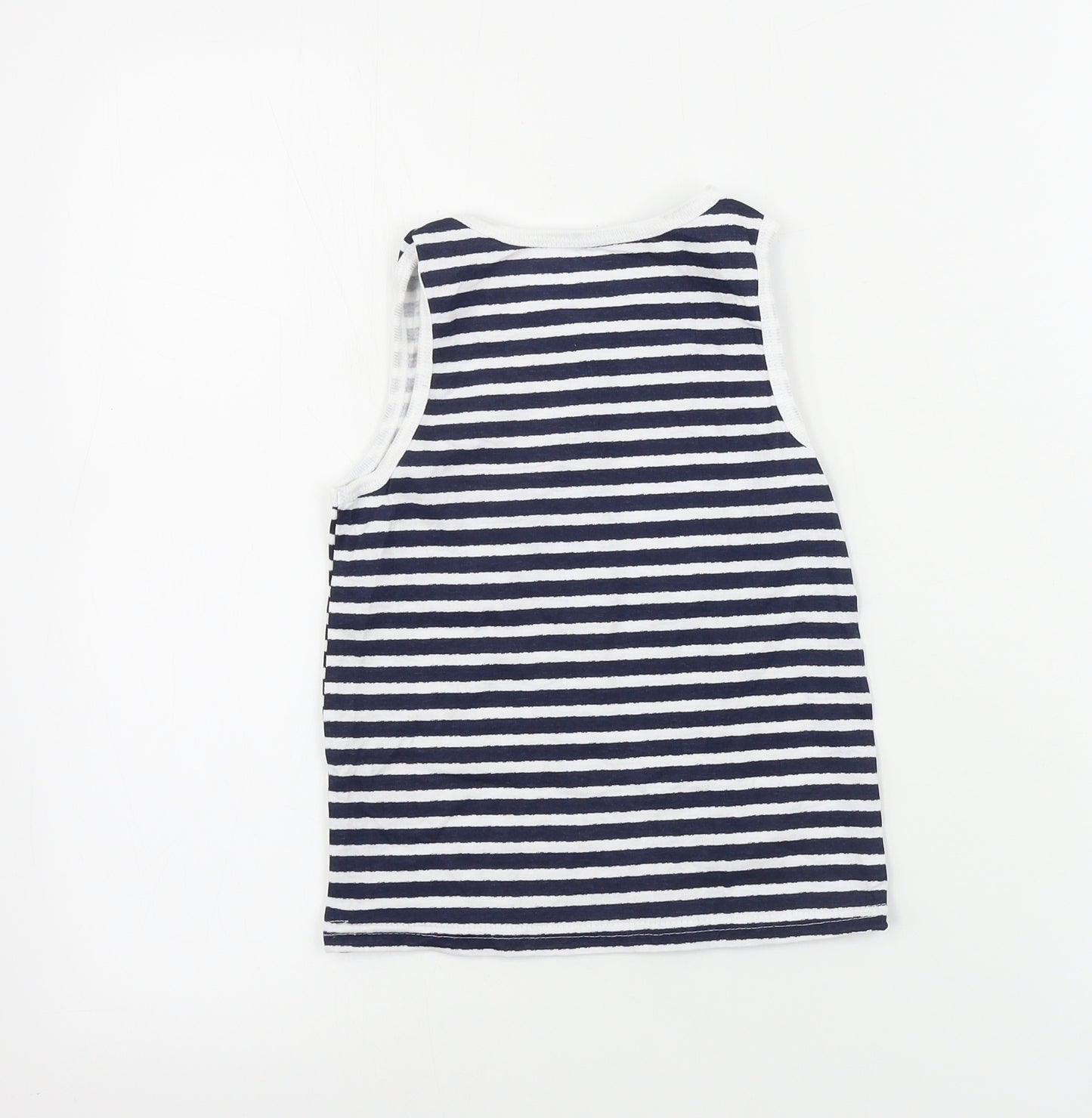 Primark  Girls White Striped  Basic T-Shirt Size 6-7 Years