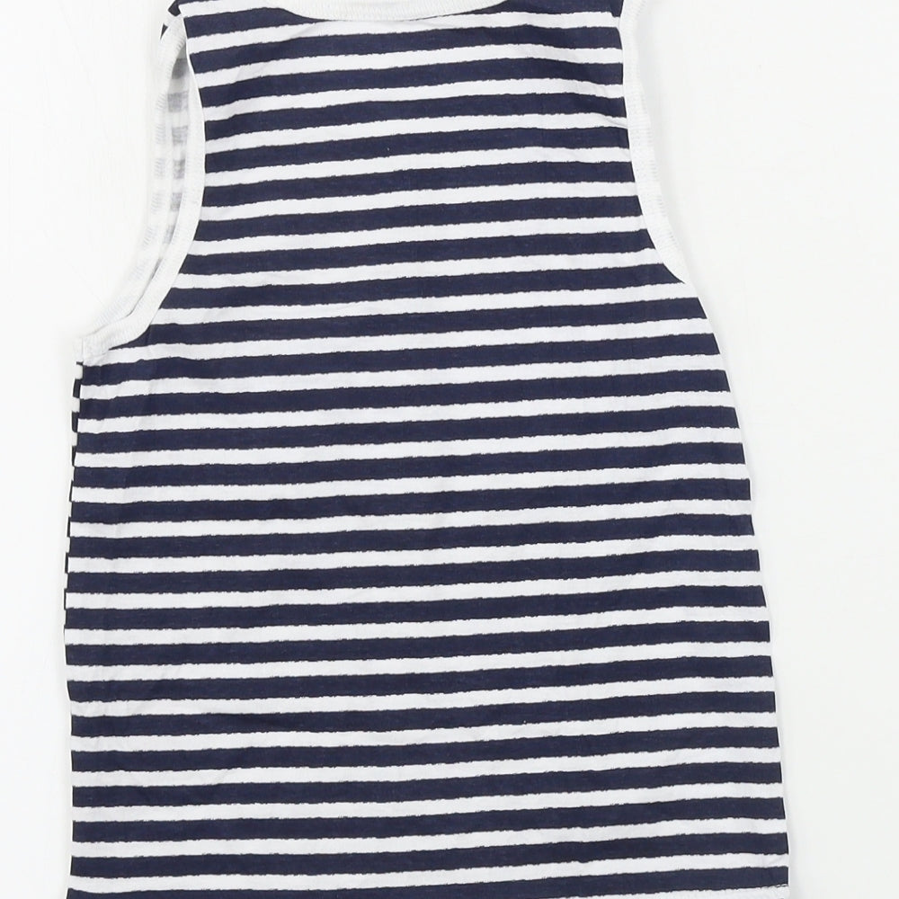 Primark  Girls White Striped  Basic T-Shirt Size 6-7 Years