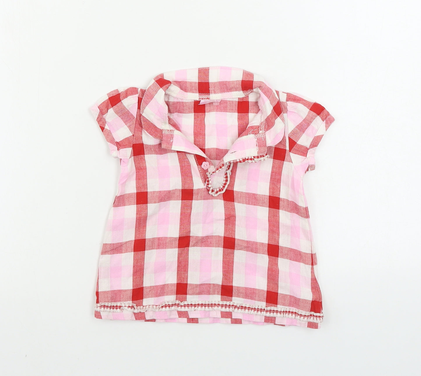 Cherokee  Girls Pink Check  Basic T-Shirt Size 9-12 Months