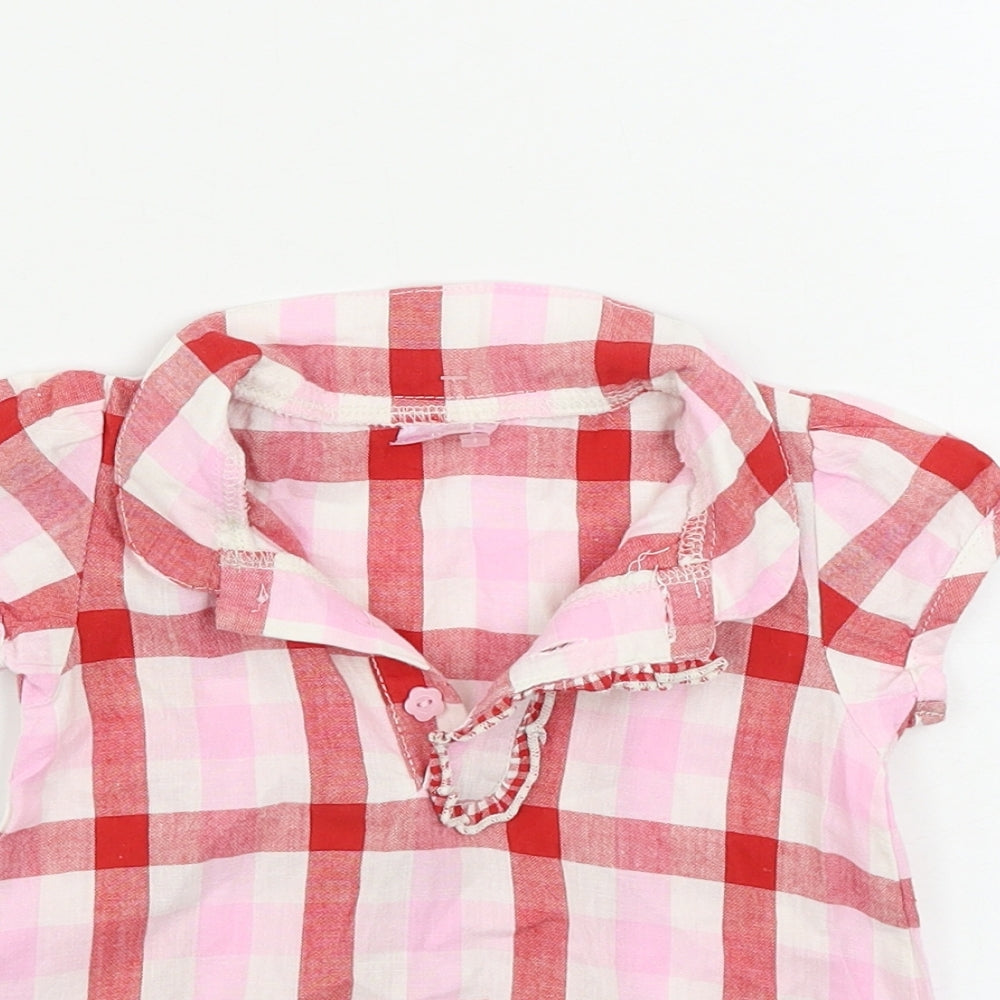Cherokee  Girls Pink Check  Basic T-Shirt Size 9-12 Months
