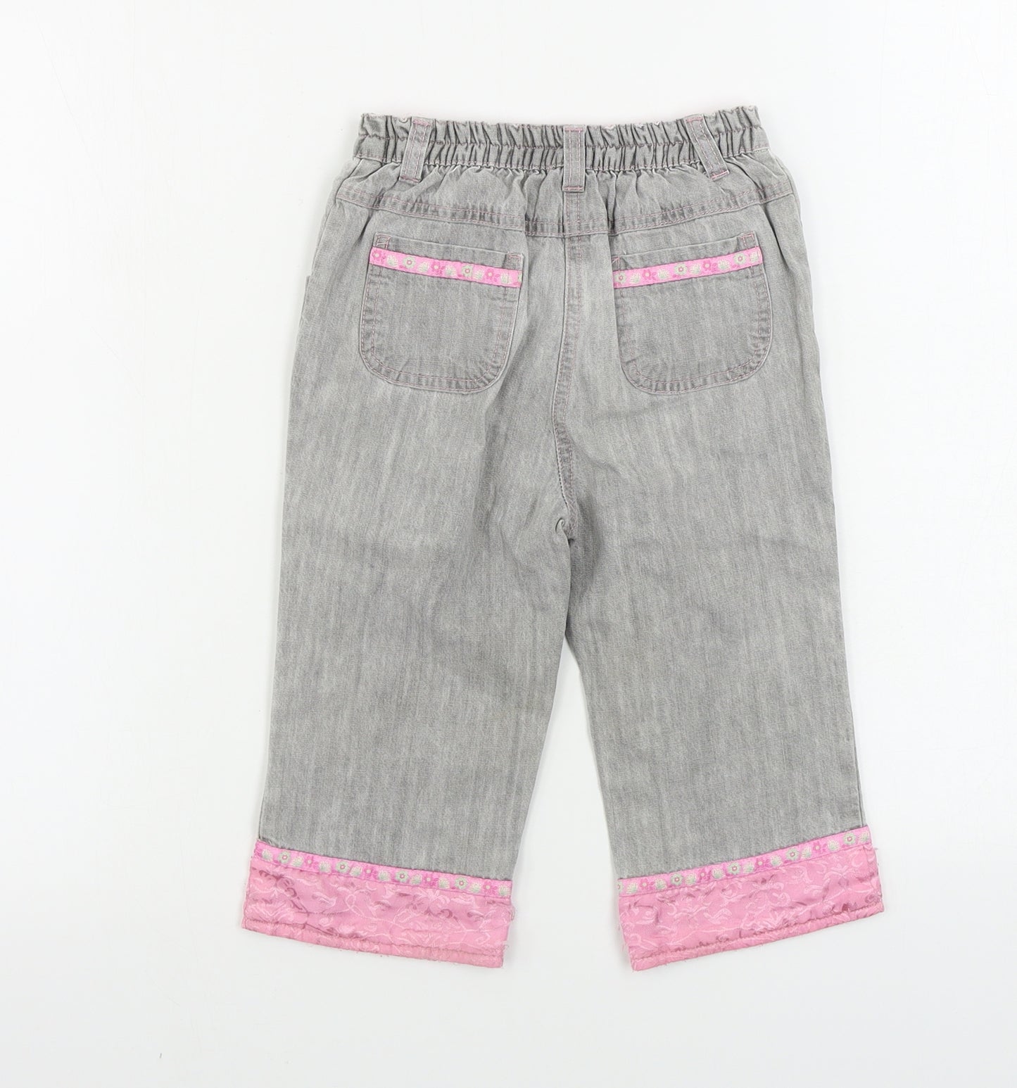 Ladybird  Girls Grey   Cargo Jeans Size 18-24 Months  - butterfly pattern