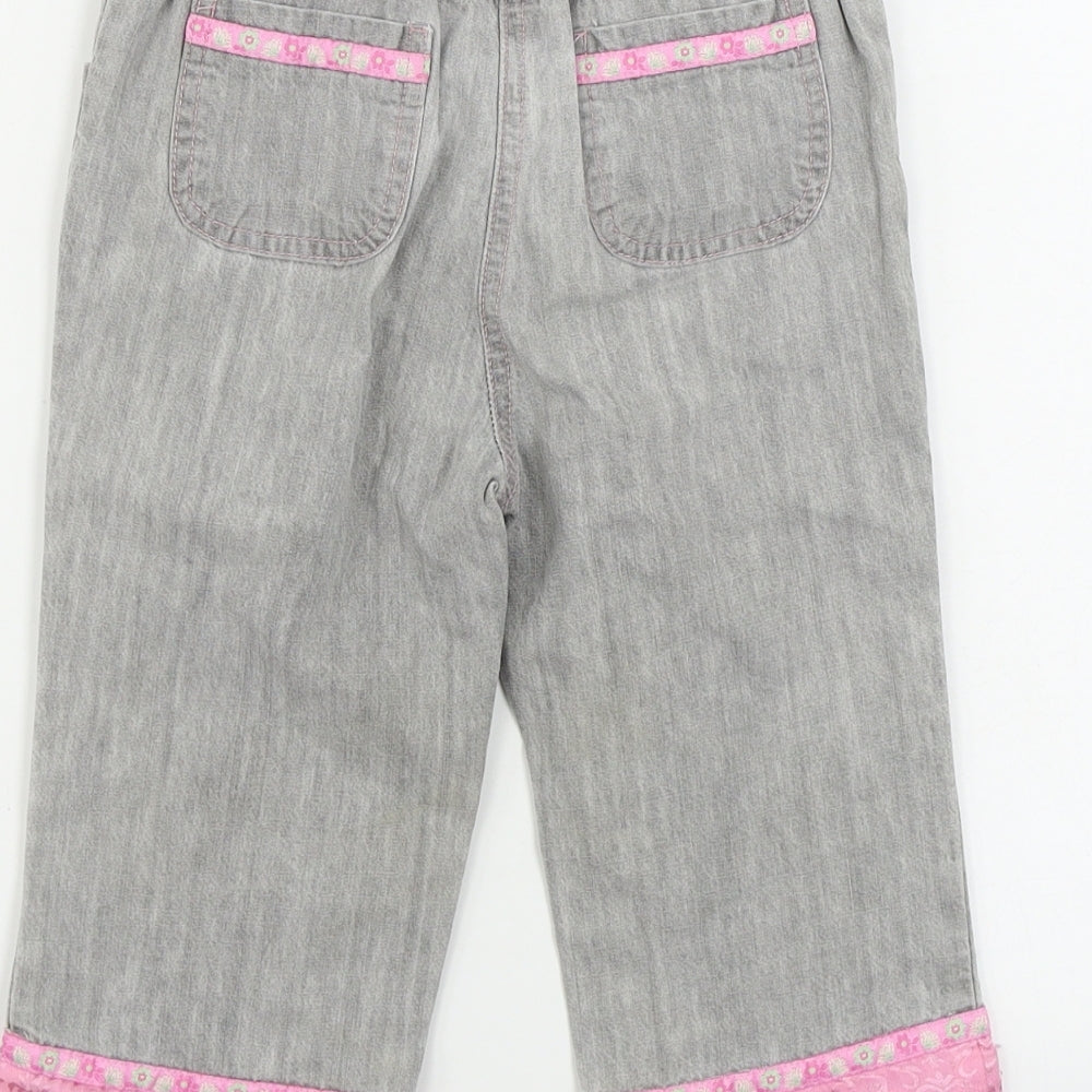 Ladybird  Girls Grey   Cargo Jeans Size 18-24 Months  - butterfly pattern