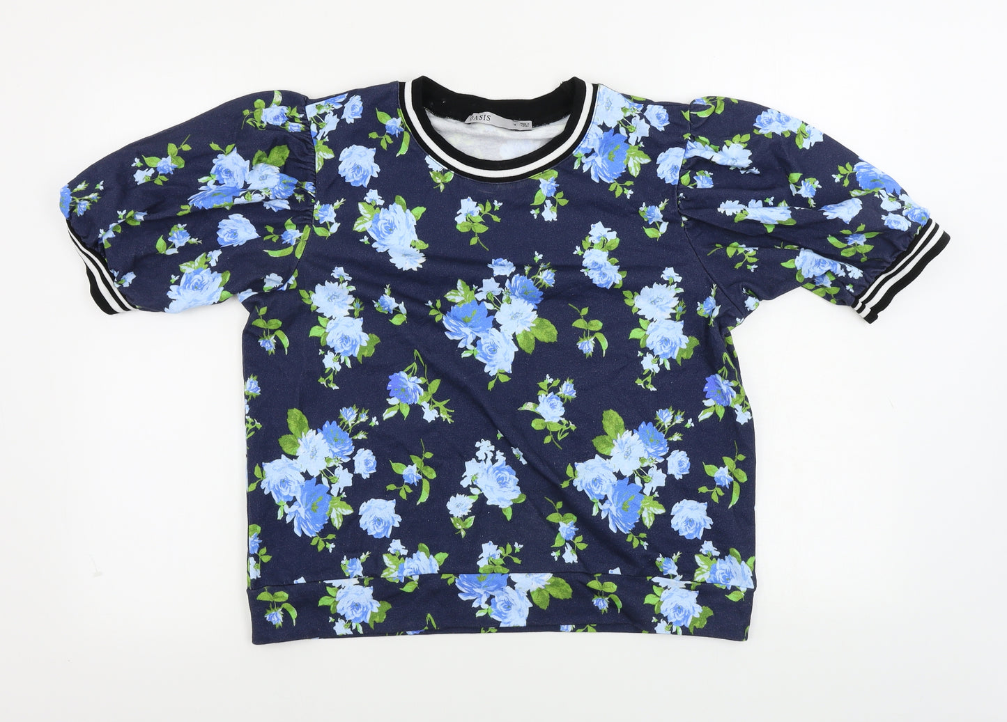 Oasis  Womens Blue Floral  Pullover Jumper Size M