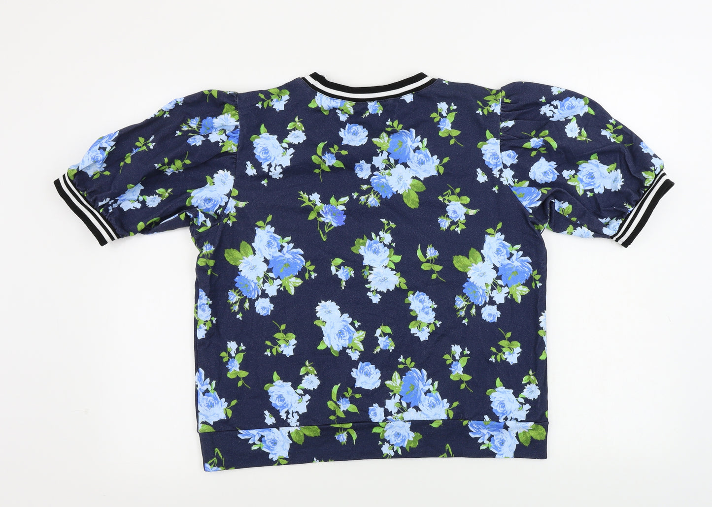 Oasis  Womens Blue Floral  Pullover Jumper Size M