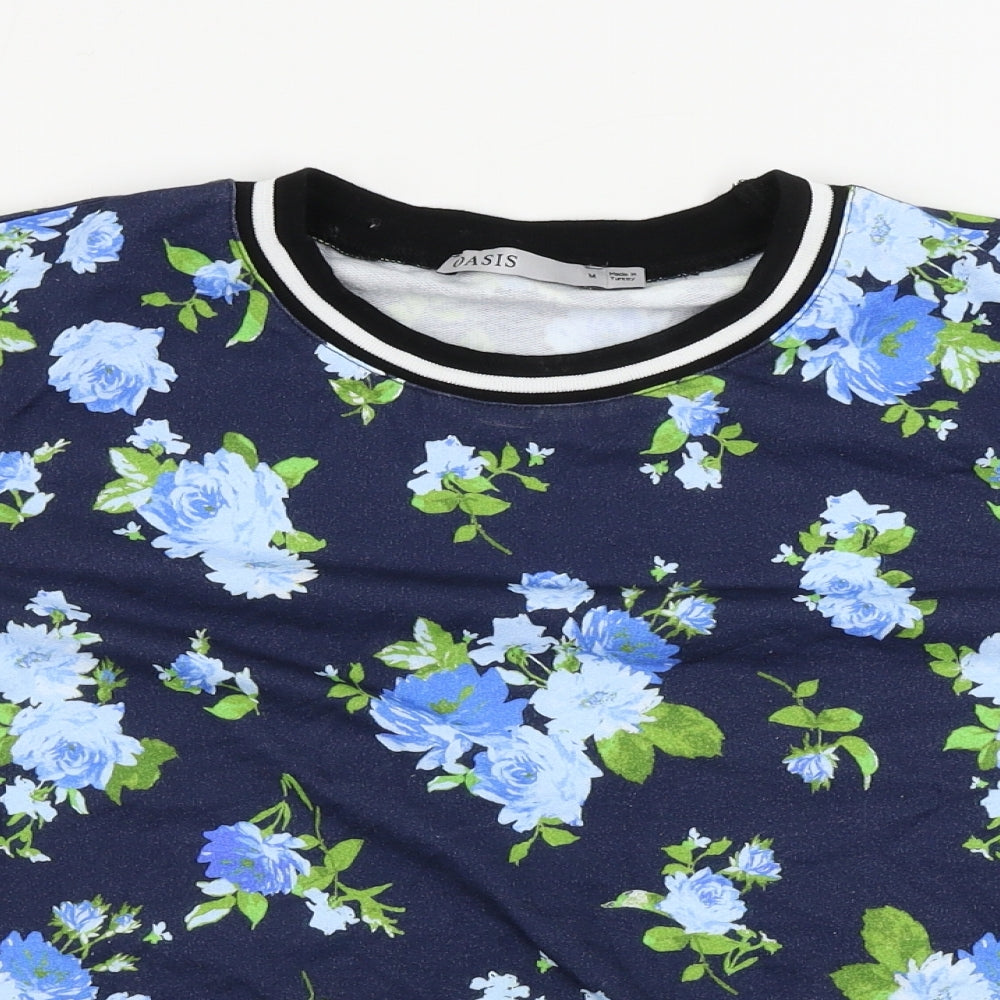 Oasis  Womens Blue Floral  Pullover Jumper Size M