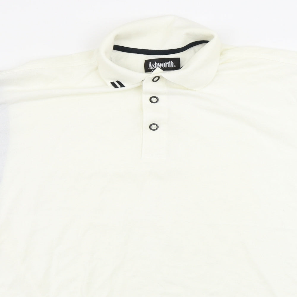 Ashworth  Mens Ivory    Polo Size S