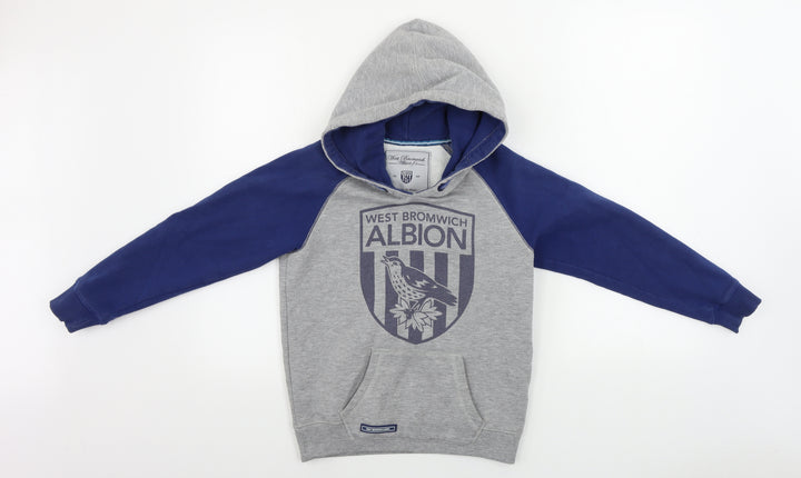 West Bromwich Albion Boys Grey Pullover Hoodie Size 8-9 Years
